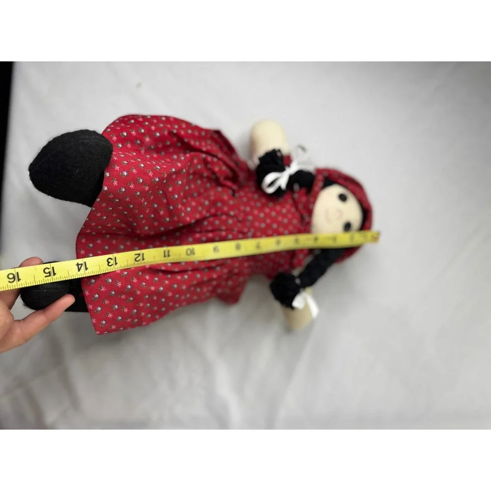 Laura Ingalls Wilder Little Town on the Prairie Rag Doll Red Floral 15 inch VTG